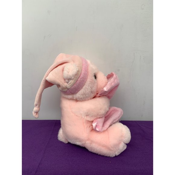 Aurora 9 Inch Pink Teddy Bear Lovie Blanket Baby Girl Embroirded Feet Night Hat - Picture 4 of 11